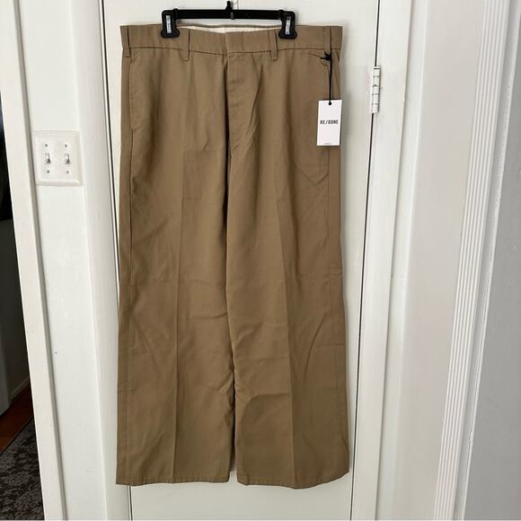 RE/DONE Super Wide Trouser Khaki Pants Size 31 Made in USA - Picture 2 of 11